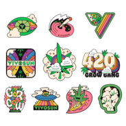 Brand Stickers Featuring Unique Designs, 10 pcs