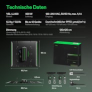 LumaLight LED Pflanzenlampe – Vollspektrum Pflanzenlampe, 400W, Smart Dimmbar & High-PPFD für Indoor-Pflanzen, Setzlinge, Gemüse & Blüte