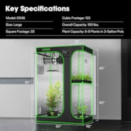 2-in-1 Grow Tent 4x5 D548, 6-8 Plants Use, with Multi-Chamber, 48″ x 60″ x 80″, For Indoor Plants Growing