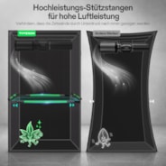 Growbox Pro P558 150 x 150 x 200 cm Indoor Grow Tent 2000D Oxford-Gewebe Hochreflektierendes Mylar und stabile Metallstangen