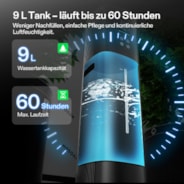 AeroStream H09 Smarter Luftbefeuchter 9L mit Temperatur- und Luftfeuchtigkeitssonde, für Growbox