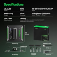 LumaLight LED Grow Light, Full Spectrum Plant Light, 100W Smart Dimmable & High PPFD for Indoor Plants Seedling Vegetables Bloom