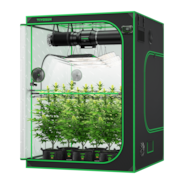 Smart Grow Tent Kit GIY-SGS-55 Pro 5x5, 6-Plant Complete System, with WiFi E42A Controller, 3x 200W AeroLight Wing LED Grow Light, 6-inch AeroZesh T6 Ventilation Combo, and 2x AeroWave E6 Gen2 Clip-on Fan