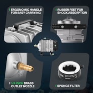 15W 317GPH Air Pump 6 Outlet 20 L/Min for Aquarium and Hydroponic Systems