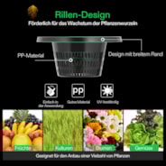 18,9L DWC Hydroponik-System Set (8 Eimer, Schwarz)