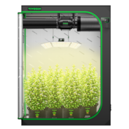 Smart Growbox Komplettset 150 x 80 x 200 cm, Komplettsystem für 3 Pflanzen, mit WiFi E42A+ Controller, 200W AeroLight Wing SE LED Pflanzenlampe und 15 cm AeroZesh G6 Abluftset