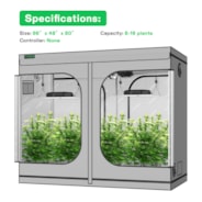 Standard Grow Tent Kit GIY-G84 4x8, 16-Plant Complete System, with 2x 400W VS4000 LED Grow Light, and 8-inch Ventilation Combo