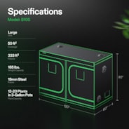 Grow Tent 5x10 S105, 12-20 Plants Use, 600D Light-proof Oxford, 60″ x 120″ x 80″, For Indoor Plants Growing