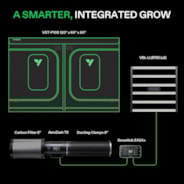 Smart Grow Tent Kit Pro 5x10, 12-Plant Complete System, with WiFi E42A+ Controller, 2x 750W LumaLight LED Grow Light, and 8-inch AeroZesh T8 Ventilation Combo