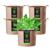 30 Gallon Grow Bags 5-Pack Brown Thickened Nonwoven Fabric Pots with Handles