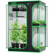 Smart 2-in-1 Grow Tent Kit GIY-SGS-54 4x5, 4-Plant Complete System, with WiFi E42A Controller, AeroLight Wing AW400SE LED Grow Light, and 6-inch AeroZesh G6 Ventilation Combo