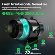 Smart Air Filtration PRO Kit 6", AeroZesh T6 Inline Duct Fan with GrowHub E42A+, Temperature Humidity Controller, Carbon Filter & Ducting Ventilation System for Grow Tent, Hydroponics