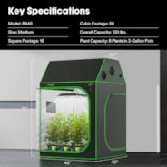 Roof Grow Tent 4x4 R446, 4-8 Plants Use, with Sloping Roof, 48″ x 48″ x 72″, For Indoor Plants Growing