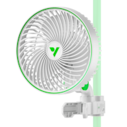 AeroWave E6 Clip-on Fan, EC Motor, Auto Oscillation Fan, Air Circulator For Grow Tent, White
