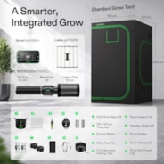Smart Grow Tent Kit 4x4 Complete Indoor Grow System with Smart Controller, Full-Spectrum LED Grow Light & Ventilation Automation System, 1680D Mylar Tent 48"x48"x80"