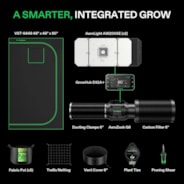 Smart Grow Tent Kit GIY-SGS-44 4x4, 4-Plant Complete System, with WiFi E42A+ Controller, 2x 200W AeroLight Wing SE LED Grow Light, and 6-inch AeroZesh G6 Ventilation Combo
