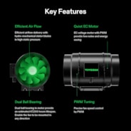 AeroZesh G8 Inline Fan 8″ with E42A Temp. Humidity WiFi Controller, PWM-Controlled EC Fan for Grow Tent Ventilation