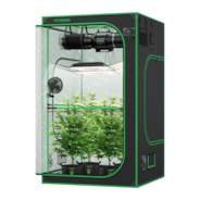Smart Grow Tent Kit GIY-SGS-44 Pro 4x4, 4-Plant Complete System, with WiFi E42A+ Controller, 2x 200W AeroLight Wing LED Grow Light, 6-inch AeroZesh T6 Ventilation Combo, and AeroWave E6 Gen2 Clip-on Fan