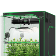 Smart Growbox Komplettset GIY-SGS-55 Pro 150 x 150 x 200 cm, Komplettsystem für 6 Pflanzen, mit WiFi E42A+ Controller, 3 x 200W AeroLight Wing LED Pflanzenlampe, 15 cm AeroZesh T6 Abluftset und AeroWave E6 Gen2 Gen2 Clip Fan