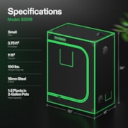 Grow Tent 1.5x2.5 S3018, 1-2 Plants Use, 600D Light-proof Oxford, 18″ x 30″ x 36″, For Indoor Plants Growing
