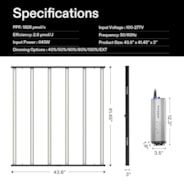VSFL6450 Full Spectrum LED Grow Light Bar 645W, Foldable Design with 6 Dimming Option, 5 x 5 Ft. Coverage