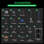 5 Gallon DWC Hydroponic System Kit (8 Bucket, Black)