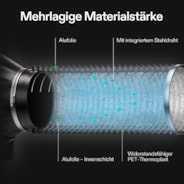 4 Inch 8 Feet Black Non-Insulated Flex Air Aluminum Ducting, w/Two 4 Inch Stainless Steel Clamps