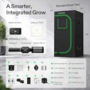 Smart Grow Tent Kit 2x2 Complete Indoor Grow System with Smart Controller, Full-Spectrum LED Grow Light & Ventilation Automation System, 1680D Mylar Tent 24"x24"x48"