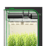 Smart Grow Tent Kit 5x5 Complete Indoor Grow System with Smart Controller, Full-Spectrum LED Grow Light & Ventilation Automation System, 1680D Mylar Tent 60"x60"x80"