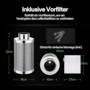10 cm Aktivkohlefilter zur Geruchskontrolle