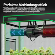 4 Inch 8 Feet Black Non-Insulated Flex Air Aluminum Ducting, w/Two 4 Inch Stainless Steel Clamps
