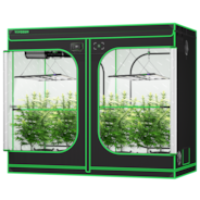 Smart Grow Tent Kit Pro 4x8, 8-Plant Complete System, with WiFi E42A+ Controller, 2x 500W LumaLight LED Grow Light, and 8-inch AeroZesh T8 Ventilation Combo