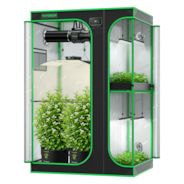 Smart 2-in-1 Grow Tent Kit 4x5, 4-Plant Complete System, with WiFi E42A+ Controller, LumaLight 400W LED Grow Light, and 6-inch AeroZesh G6 Ventilation Combo
