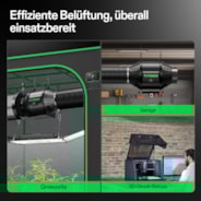 10 cm Smart Abluftset Pro T4 – Rohrventilator, GrowHub E42A+ Temperatur- & Feuchtigkeitscontroller, Aktivkohlefilter & Lüftungsschlauch – Belüftungs- und Filtersystem für Growbox & Hydrokultur