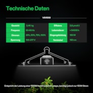 VS1500 Full Spectrum LED Grow Light Board 150W, High PPFD & Low Heat, 4 x 2 Ft. Coverage
