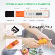 Digital pH Tester Pen, High Accuracy Water Quality Tester, Orange
