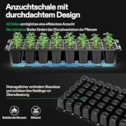 1 x 40-Zellen-Anzuchtschale mit 1 Set LED-Leuchten und 25,4 x 52,7 cm Sämling-Heizmatte
