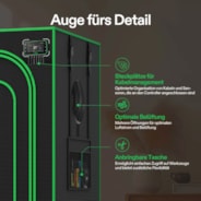 Smart Growbox Komplettset GIY-SGS-27 Pro 80 x 80 x 160 cm, Komplettsystem für 2 Pflanzen, mit WiFi E42A+ Controller, 100W AeroLight LED Pflanzenlampe, 10 cm AeroZesh T4 Abluftset und AeroWave E6 Gen2 Gen2 Clip Fan