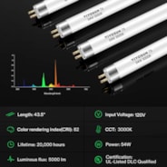T5 HO Fluorescent Grow Light 3000K, Gentle on Foliage, 4FT 5 Pack