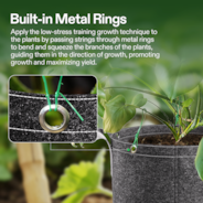 7 Gallon Grow Bags 5-Pack Black Thickened Nonwoven Fabric Pots with Handles, Multi-Purpose Rings