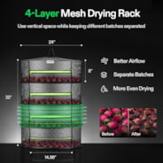 Drying Tent Kit with 4-Layer Rack & Airflow System, Inline Fan, Carbon Filter, Circulation Fan & Temp/Humidity Monitor for Controlled Drying