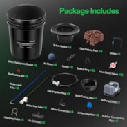 5 Gallon DWC Hydroponic System Kit (8 Bucket, Black)