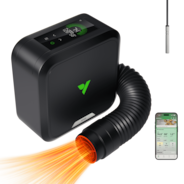 Calefactor PTC AeroFlux W120 de VIVOSUN para armarios de cultivo, con termostato, control mediante aplicación y monitorización del VPD