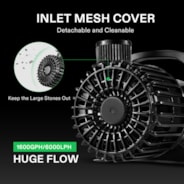 1600 GPH Submersible Water Pump 100W High Lift for Pond Waterfall