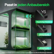 T5 LED Linear Pflanzenlampe 60 cm, 5000K Vollspektrum Grow Light 60W (4 x 15W) mit Timer & Dimmer, Pflanzenlicht für Anzucht, Hydroponik & Indoor Pflanzen, SGS kompatibel, erweiterbar, 4er Set