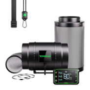 Smart Air Filtration Kit Pro 8″, AeroZesh G8 Inline Fan with E42A Temp. Humidity WiFi Controller, Carbon Filter & Ducting Combo