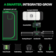 Smart Grow Tent Kit GIY-SGS-33 3x3, 3-Plant Complete System, with WiFi E42A Controller, 200W AeroLight Wing SE LED Grow Light, and 4-inch AeroZesh G4 Ventilation Combo