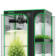 Smart 2-in-1 Grow Tent Kit 3x4, 2-Plant Complete System, with WiFi E42A+ Controller, Lumalight 200W LED Grow Light, and 4-inch AeroZesh G4 Ventilation Combo