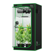 Smart Grow Tent Kit Pro 3x3, 3-Plant Complete System, with WiFi E42A+ Controller, 200W AeroLight Wing LED Grow Light, 4-inch AeroZesh T4 Ventilation Combo, and AeroWave E6 Gen2 Clip-on Fan