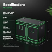 Grow Tent 5x10 S105, 12-20 Plants Use, 600D Light-proof Oxford, 60″ x 120″ x 80″, For Indoor Plants Growing